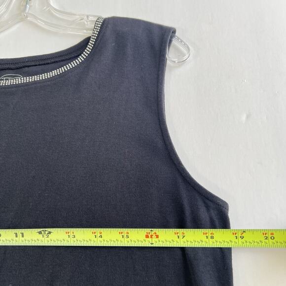 Talbots 100% Cotton Sleeveless Rhinestone Top Size XL - Picture 9 of 10